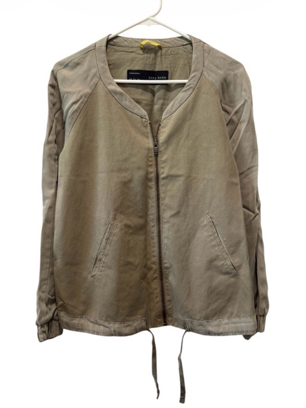 Zara Basic Men’s Utility Bomber Jacket Lined Drawstring